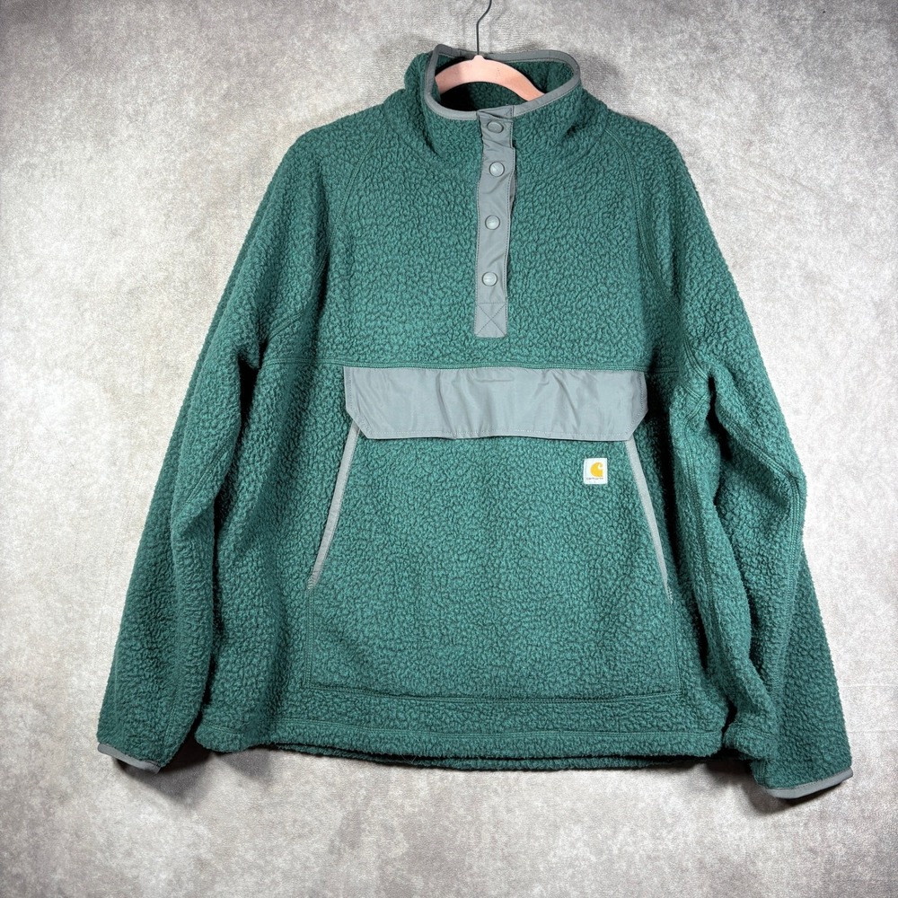 Carhartt Relaxed Fit Fleece Sweater Womens Size 2XL/20 Green Pullover Cozy Soft